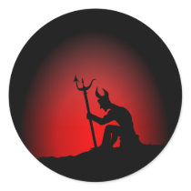 Devil Contemplating stickers by TheCrewDesigns Devil Contemplating stickers