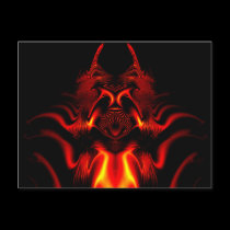 Devil Flames Fractal Postcard