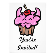 Devil Food Cupcake Personalized Invite