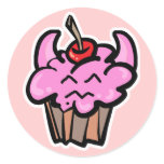 Devil Food Cupcake Round Stickers