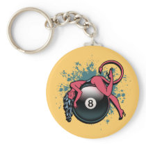 Devil Girl 8-Ball Keychains