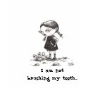 Devil Girl "I am not brushing my teeth..." t-shirts by Bumpy_Beeler Devil Girl "I am not brushing my teeth..." t-shirts
