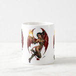 Devil Girl Pinup Illustration with Fire by Al Rio Coffee Mug