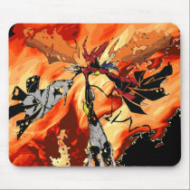 DEVIL GUY IN FLAMES mousepads