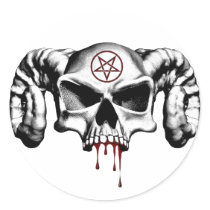 Devil Half Skull stickers by EvilSkull Devil Half Skull stickers