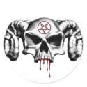 Devil Half Skull stickers by EvilSkull Devil Half Skull stickers