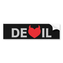 Devil & Heart Bumper Stickers