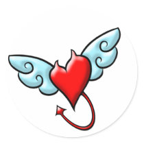 Devil Heart with Wings (Naughty) Sticker by PulseDragon Devil Heart with Wings (Naughty) Sticker
