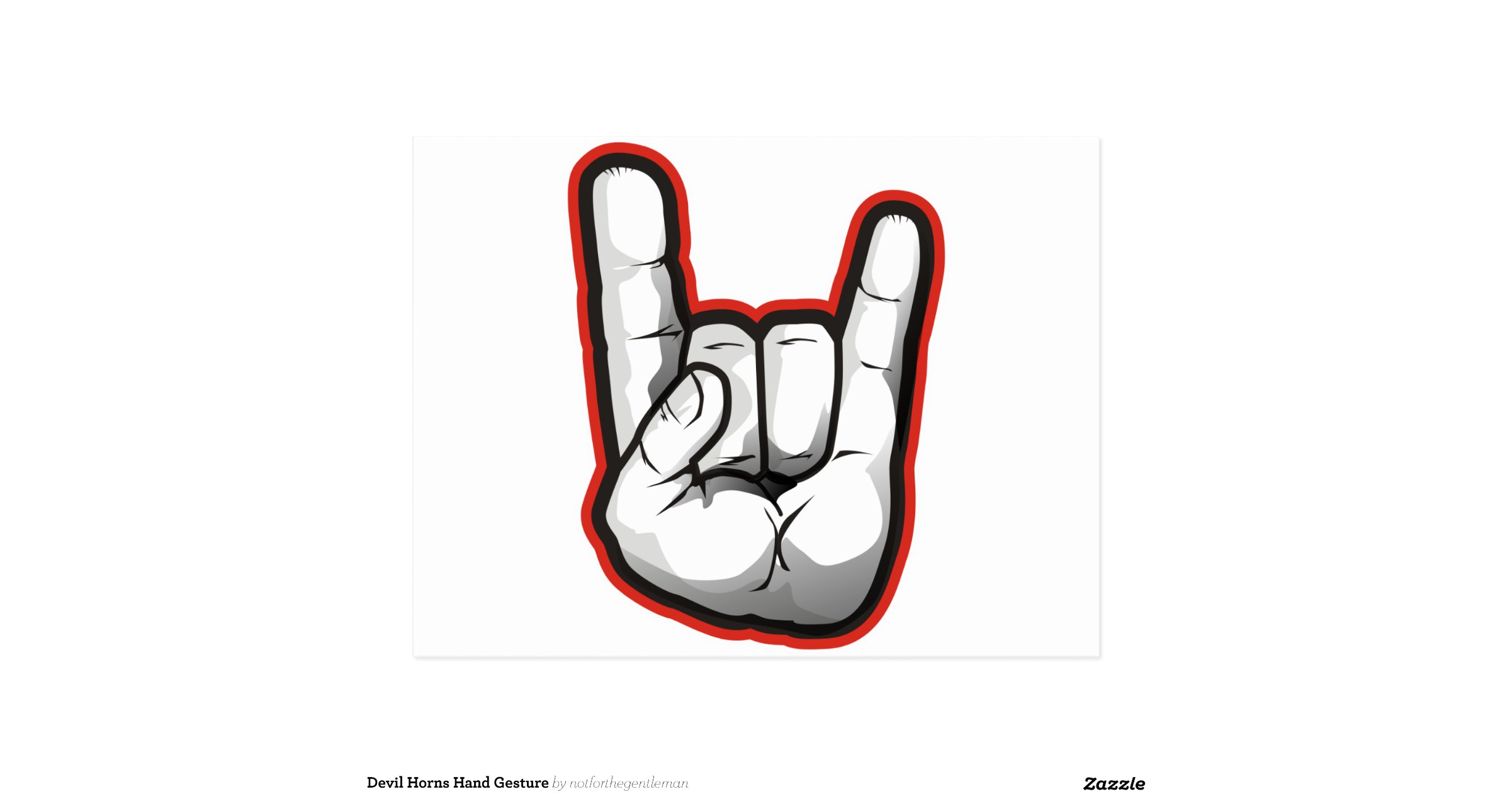 Devil horns hand gesture postcard r1eed457126c743ce9caf37e0c3fbf63f