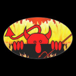 Devil Kilroy Oval Sticker