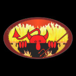Devil Kilroy Oval Sticker