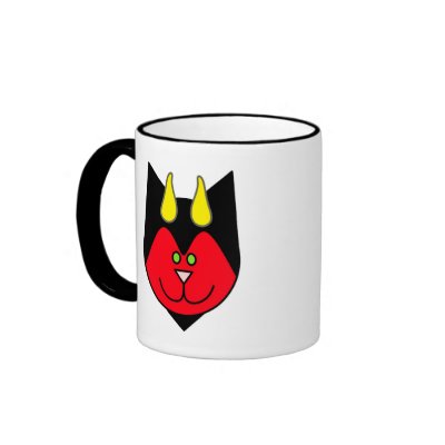 Devil Kitty Coffee Mugs by Quequay