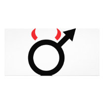 devil man icon custom photo card