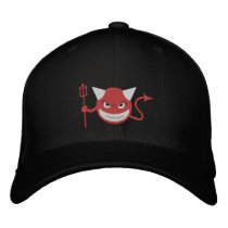 Devil Smiley embroidered hats