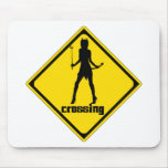 devil tail woman crossing mouse pad