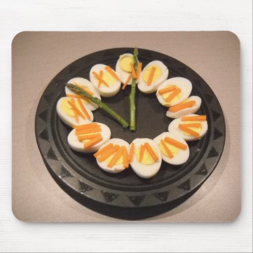 Deviled Egg Clock with Roman Numerals mousepad