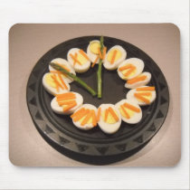 Deviled Egg Clock with Roman Numerals mousepads