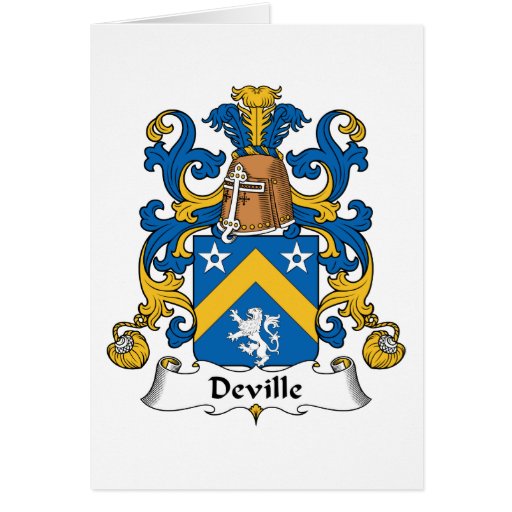 Deville Family Crest Greeting Card Zazzle