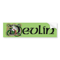 Devlin Celtic Dragon Bumper Sticker bumper stickers