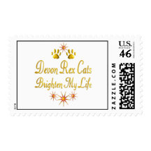 Devon Rex Cats Brighten My Life Stamps