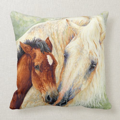 Devotion - Mare & Foal Designer Pillow throwpillow