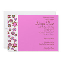 Devyn Rose Bat Mitzvah Pink Chocolate Circles Announcements