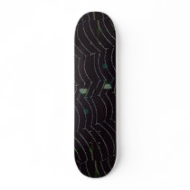 Dew-covered spider web custom skateboard