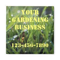 Dew Drop Grass Gardening Business Magnet magnets