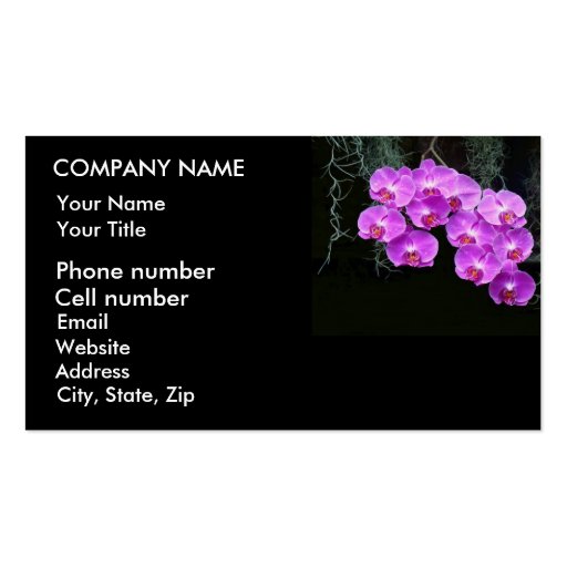 Dew-Kissed Orchids Business Card Template (front side)