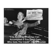 Dewey Beats Truman Funny Gifts Tees Buttons Etc Post Card