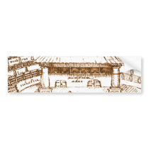 DeWitt's Swan Theatre Sketch bumper stickers by shakespeareshoppe DeWitt's Swan Theatre Sketch bumper stickers