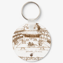 DeWitt's Swan Theatre Sketch keychains by shakespeareshoppe DeWitt's Swan Theatre Sketch keychains