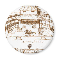 DeWitt's Swan Theatre Sketch magnets