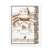 DeWitt's Swan Theatre Sketch postcards