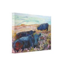 Dexter Cows on Dartmoor Acrylic Painting Canvas Prints