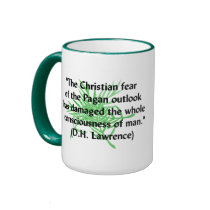 DH Lawrence Pagan Quote mugs