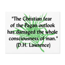 DH Lawrence Pagan Quote Postcard
