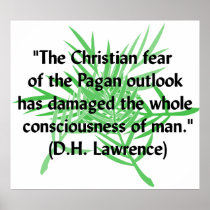 DH Lawrence Pagan Quote Poster