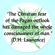 DH Lawrence Pagan Quote stickers