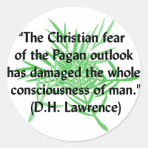 DH Lawrence Pagan Quote Stickers