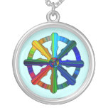 Dharma Wheel Color Spectrum Pendant Necklace