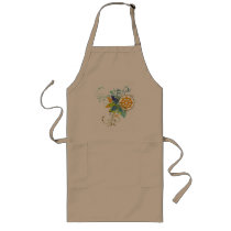 Dharma Wheel Floral aprons by BuddhaGifts Dharma Wheel Floral aprons