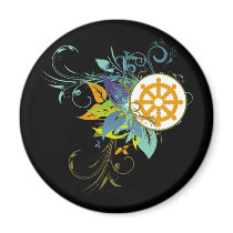 Dharma Wheel Floral magnets