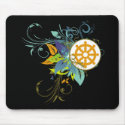 Dharma Wheel Floral mousepads