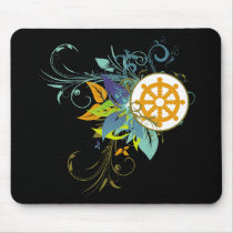 Dharma Wheel Floral mousepads by BuddhaGifts Dharma Wheel Floral mousepads
