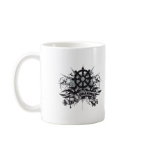 Dharma Wheel Grunge mugs by BuddhaGifts Dharma Wheel Grunge mugs
