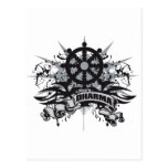 Dharma Wheel Grunge Post Cards