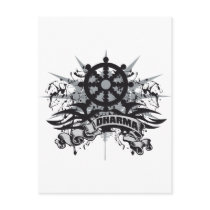 Dharma Wheel Grunge postcards
