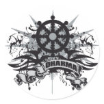 Dharma Wheel Grunge Sticker