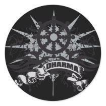 Dharma Wheel Grunge stickers by BuddhaGifts Dharma Wheel Grunge stickers